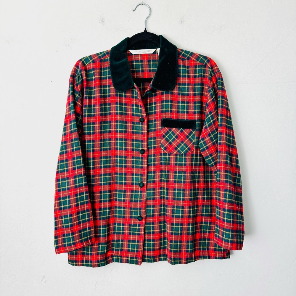 Victorias Secret Country Vintage Plaid Red and Green Pajamas Set Women’s Size XS - Picture 5 of 12